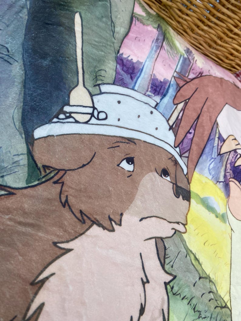 Classic Storybook Bear and Friends Blanket: 30x40 Polyester Fleece | True Friends Forever | Watercolor-Like Design | Lightweight and Thin image 5