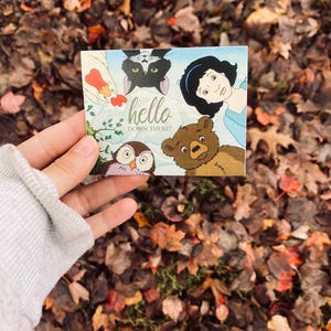 Little Bear & Friends Vintage Greeting Card- Hello Down there!  Little Bear and his friends. Available in 5x7 as well as adorable minis!