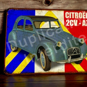 Vintage metal plate Citroën 2cv AZ
