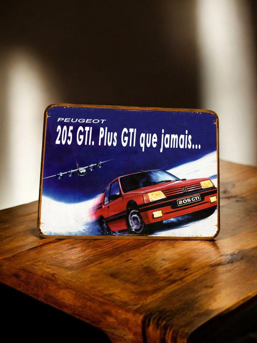 Vintage Peugeot 205 Snow Metal Sign - Etsy