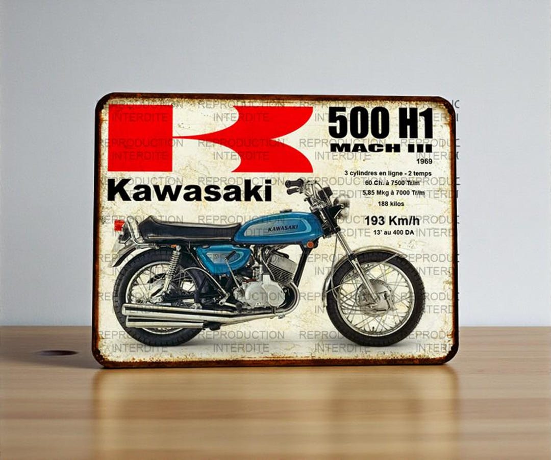 Vintage Kawasaki 500 H1 Mach3 Metal Sign - Etsy