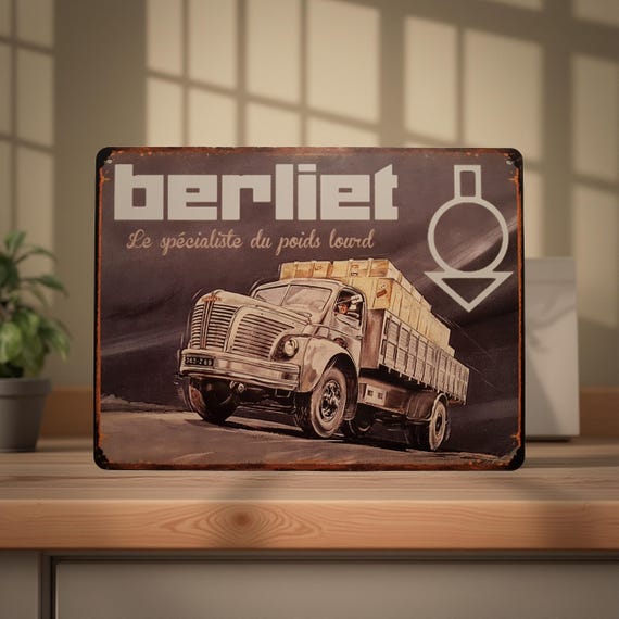 Plaque Métal Vintage Berliet – Le Spécialiste – Déco Garage