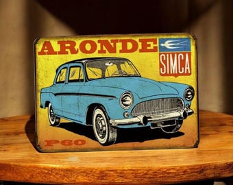 Plaque Métal Vintage Simca Aronde 1300 - Neuve Collection Véhicule