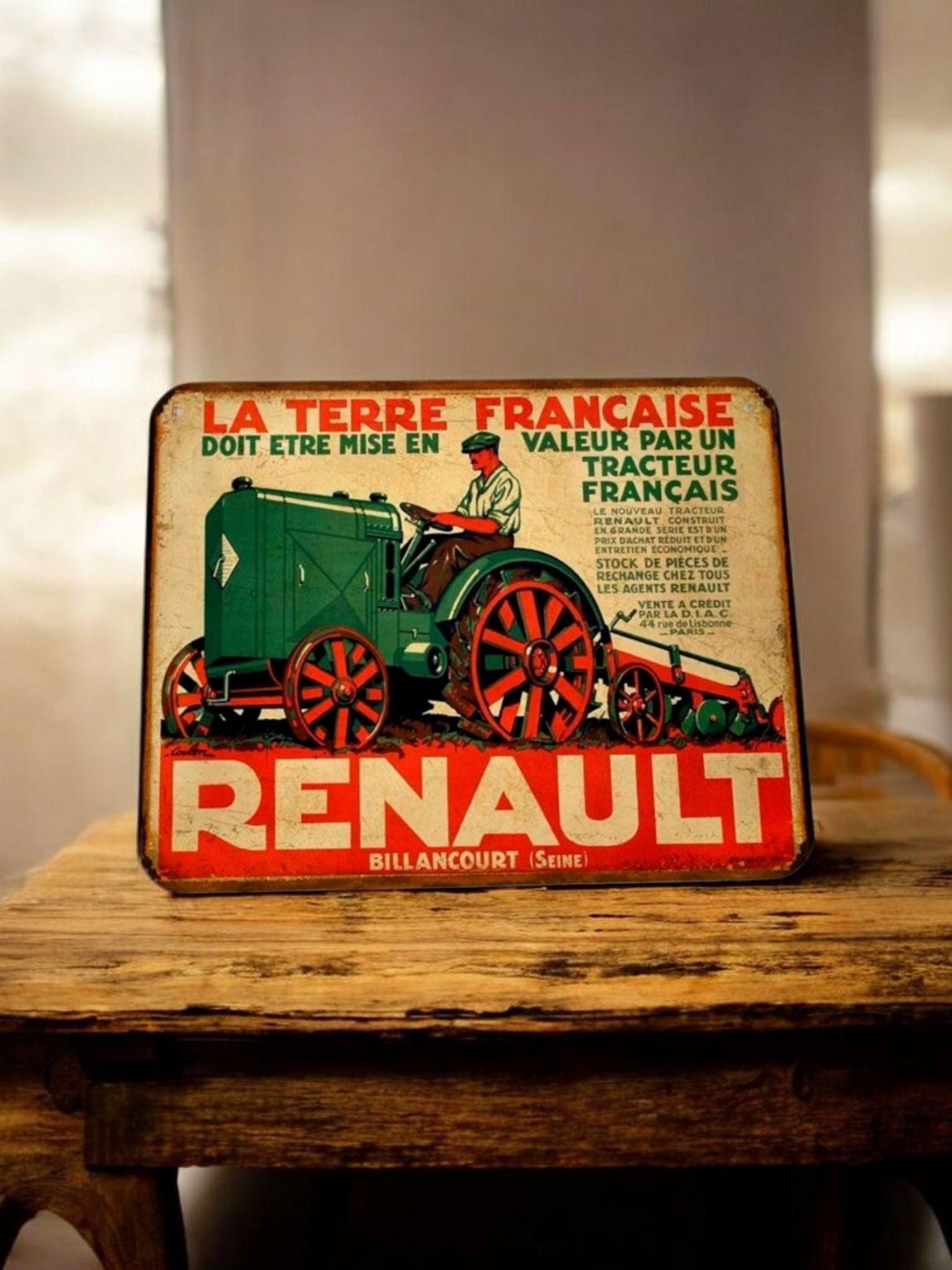 Belle Enseigne métal déco tracteur IH Mc Cormick Farmall
