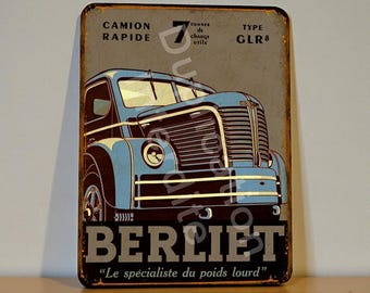 Plaque Métal Vintage Berliet – Le Spécialiste – Déco Garage