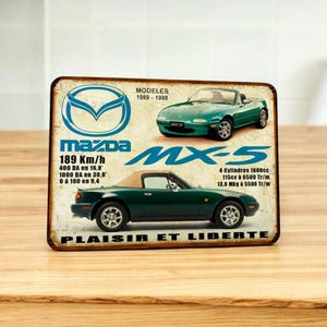 Vintage Mazda MX 5 metal plate