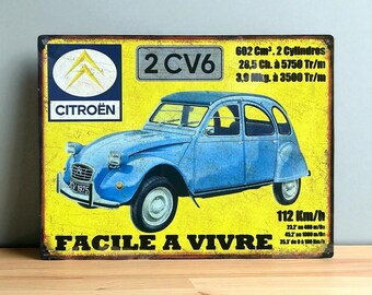 Nostalgic-Art Blechschild Citroen 2CV – 15x20 Cm, Metall, Lizenziert, Made In Germany
