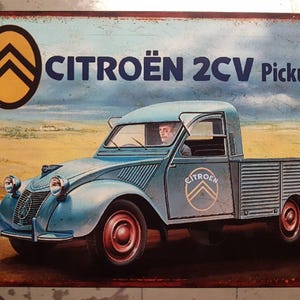 Vintage Citroën 2CV pick-up metal plate