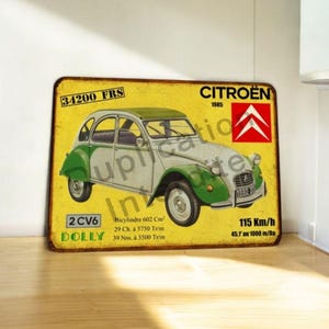 Vintage Citroën 2CV Dolly metal sign