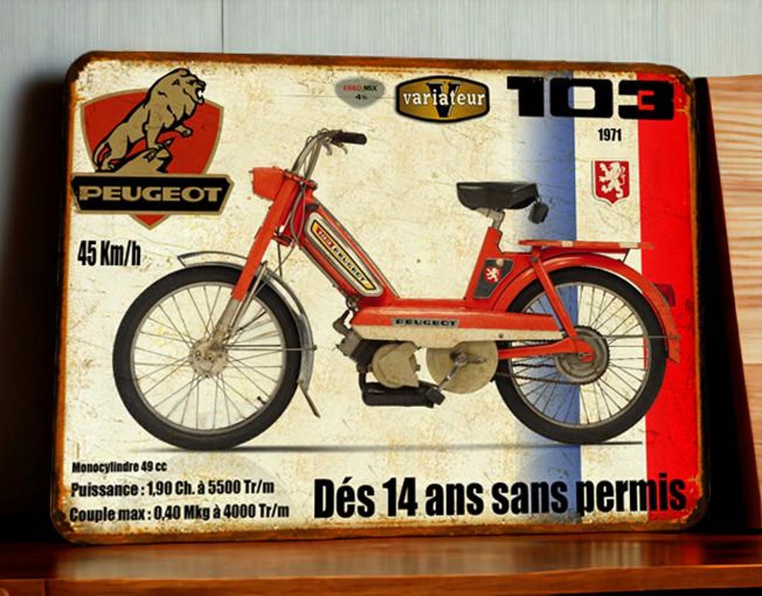 103 Sign Vintage Peugeot 103 Metal Sign - Etsy