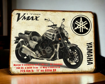 Vintage metal plate Yamaha 1700 Vmax
