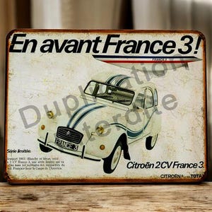 Vintage metal plate Citroën 2CV France 3