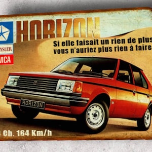 Vintage Simca Horizon metal sign