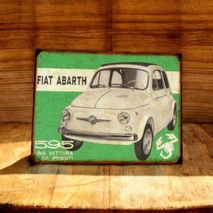 Vintage Fiat Abarth 595 metal plate