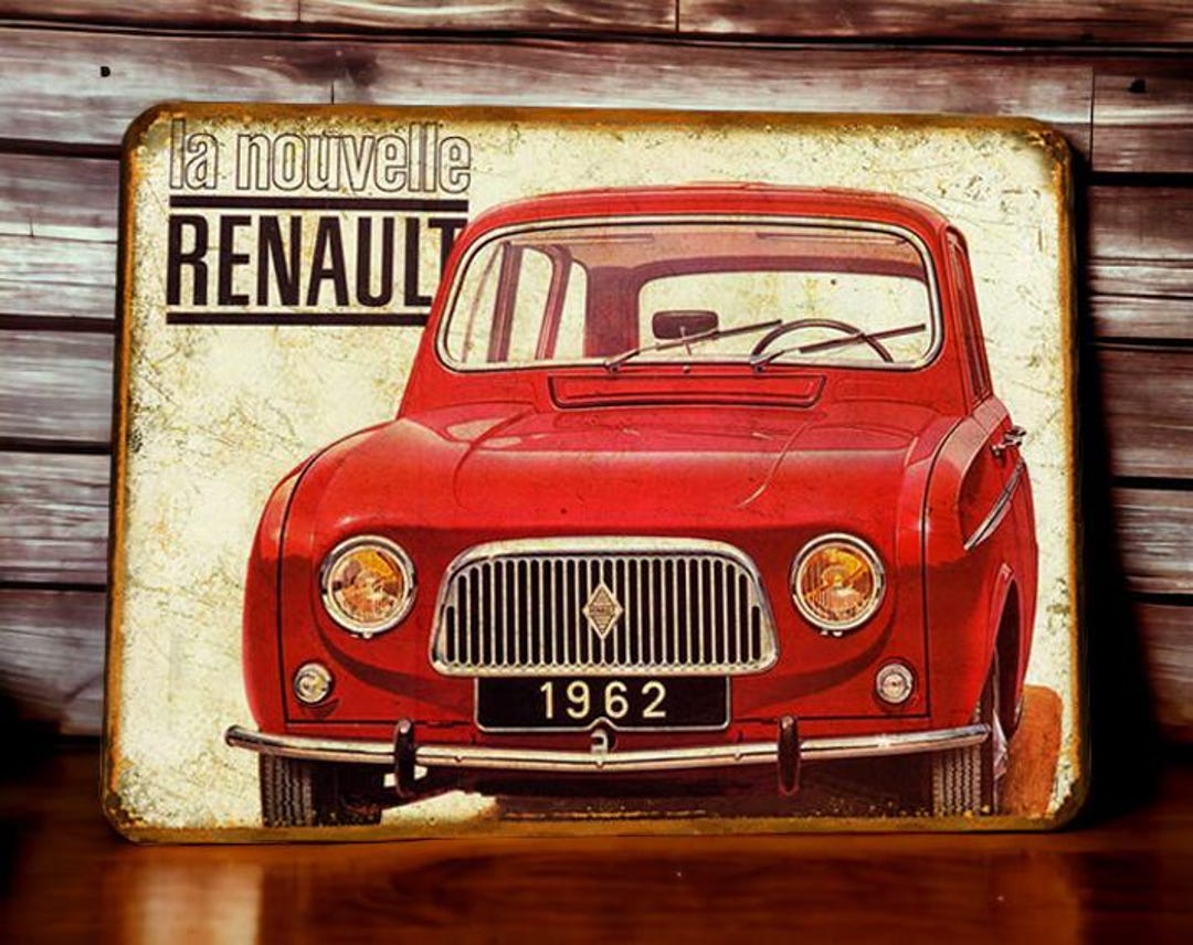 Vintage Renault 4L Metal Sign, 1962 - Etsy
