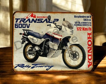 Plaque métal vintage Honda 600 Transalp