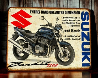 Plaque métal vintage Suzuki 1200 Bandit