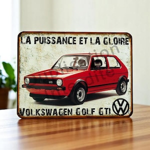 Vintage VW Golf GTI Mk1 metal sign