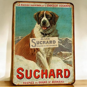 Vintage metalen bord Suchard Chocolat