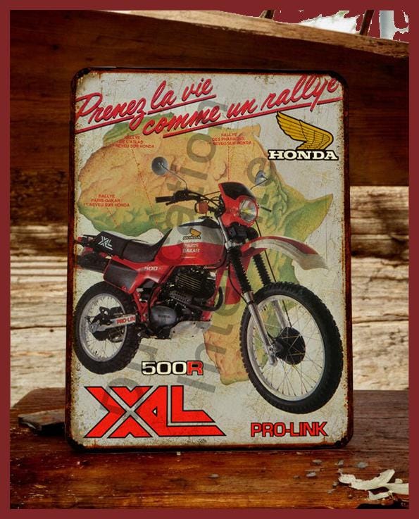 Honda XL 500 R Vintage Metal Plate - Etsy