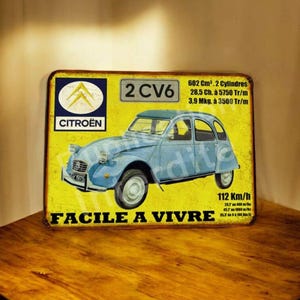 Vintage Citroën 2CV 6 metal plate