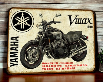 Yamaha 1200 Vmax vintage metal plate