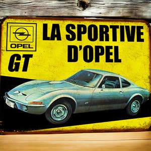 Opel GT vintage metal plate
