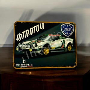 Lancia Stratos vintage metal plate