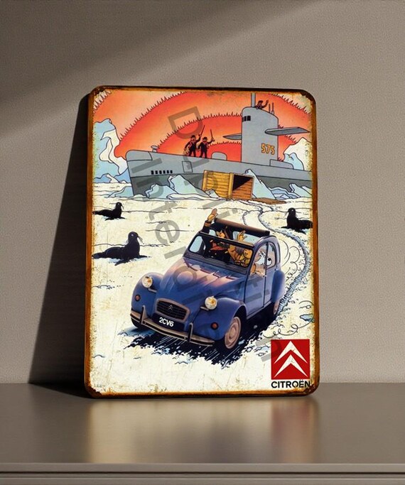 Plaque Métal Vintage Citroën 2CV France - Neuve