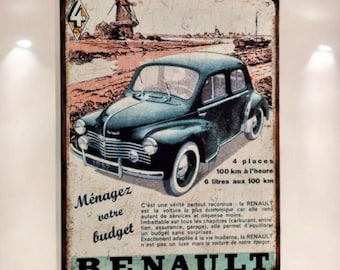 plaque métal type immatriculation us Renault 4L clan – NOS clothesandgoodies