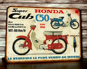 Vintage Honda Cub C50 metal sign