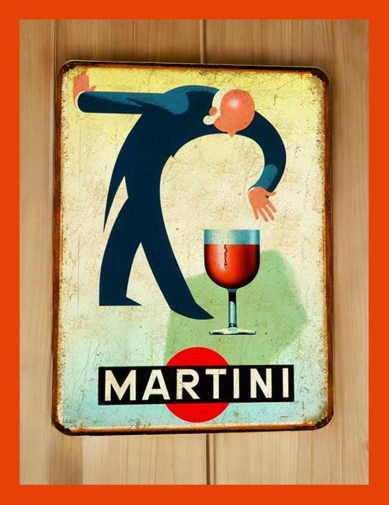 Marti Sign Vintage Martini Metal Sign - Etsy