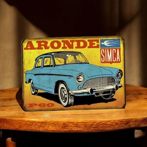 Vintage Simca Aronde metal plate