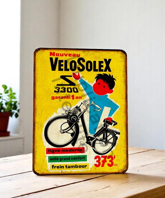 Plaque Vélosolex vintage - Déco murale/Plaques 30x40 cm