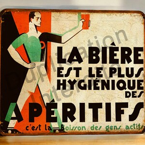 Placa metálica vintage La Biere