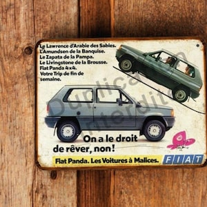 Vintage Fiat Panda metal sign