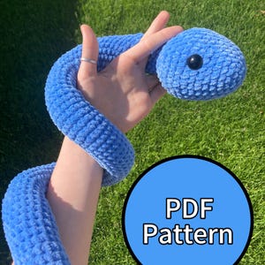 Supersöt Amigurumi Virkad Orm PDF Mönster Handgjort