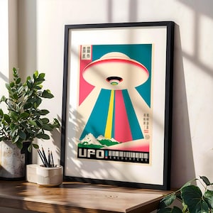 UFO Vintage Japan Magazin - Zuhause Wand Dekor - Einzigartiges Geschenk - Poster Kunst - Modernes Design - Aliens Weltraum - Wohnzimmer Büro