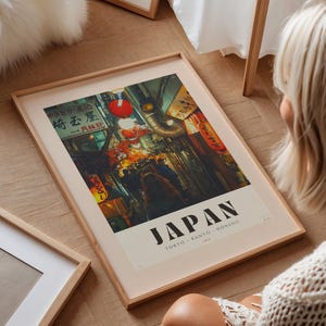 Japan Travel Poster - Travel Art Print - Tokyo Honshu Kanto - Retro Travel Print - Home Design - Wall Poster Decor - Digital Download