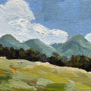Handpainted Canvas Panel Mountain Meadow Artwork