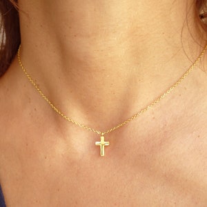 Stainless steel cross necklace, religious jewelry, crucifix, Christian necklace, trendy necklace