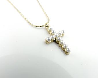 Collier croix, chaîne en acier inoxydable et brillants en zirconium, idée cadeau, bijou femme, collier fin, cadeau Noël, collier cadeau ado