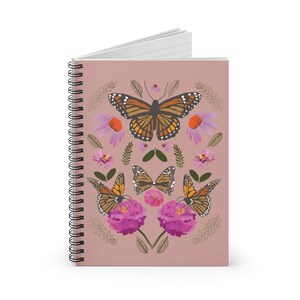 Butterfly notebook, Spiral Notebook with Ruled Lined pages
