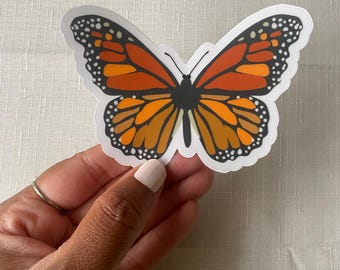 Monarch butterfly sticker, life size monarch butterfly sticker, 4in.