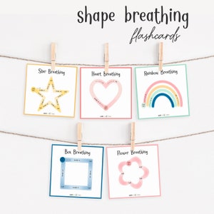 Mindfulness Breathing Flashcards - Childrens Well-being -  Printable Flashcards - Mindful Activity - Kids Mental Health