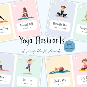 Yoga Karten für Kinder - Kinder Yoga - Positive Affirmationen für Kinder - Printable Affirmationen - Positive Erinnerungen für Kinder