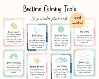 Bedtime Calming Flashcards – Kids Mindfulness Activities (Digital Download)
