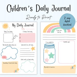 Children’s Journal - Childrens Daily Journal - Digital Journal - Positive Reminders for Kids - Kids Mental Health