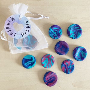Worry stone - worry pebble - fidget stone - polymer clay
