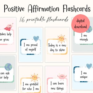 Affirmationskarten für Kinder - Tägliche Affirmationen für Kinder - Druckbare Affirmationen - Positive Erinnerungen für Kinder - Seelische Gesundheit von Kindern